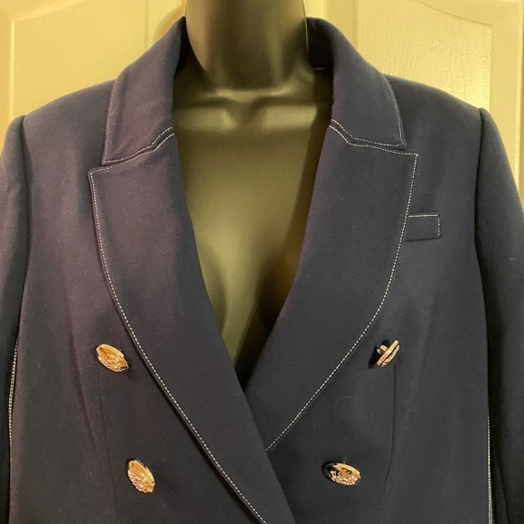 “TAHARI” Double Breasted Contrast Blazer Jacket - Picture 5 of 16